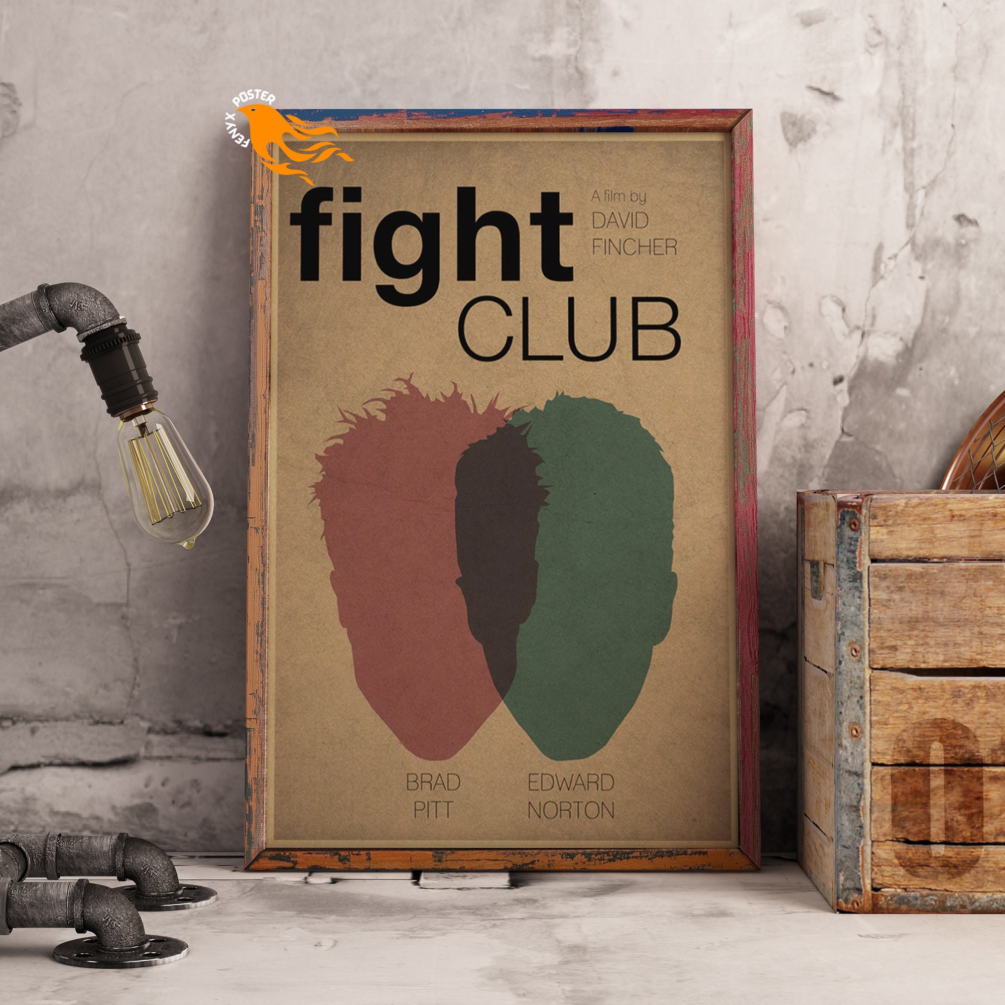 Discover Fight Club Retro Poster, Kraft Paper Print, Movie Wall Art Gift