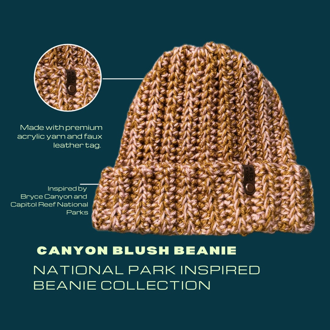 Handcrafted National Parkinspired Crocheted Beanies cozy Winter Hats