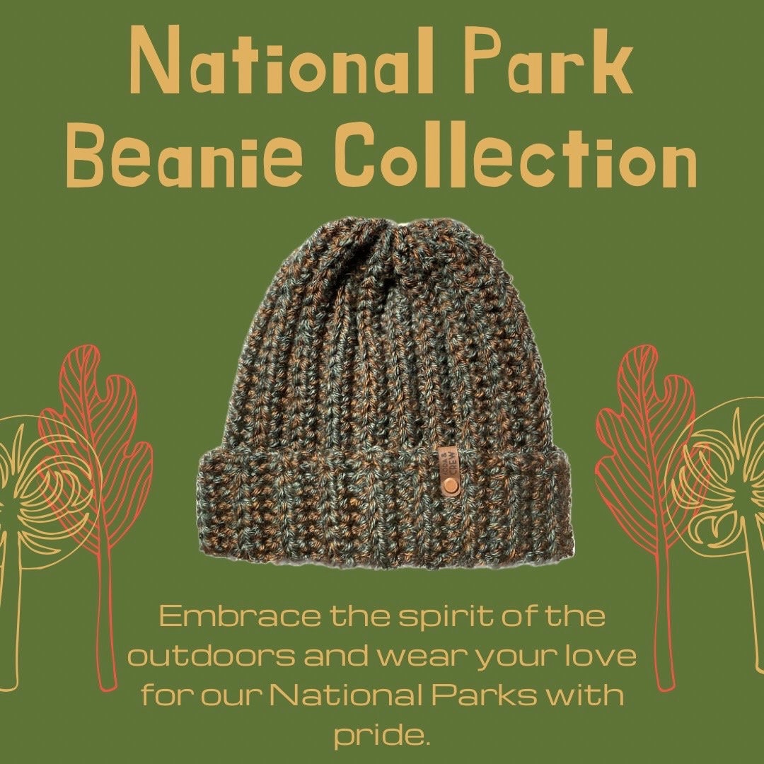 Handcrafted National Parkinspired Crocheted Beanies cozy Winter Hats