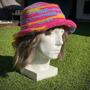Pride Bucket Hat | Crochet Bucket Hat | Summer Hat | Spring Hat | Packable Hat | Pride |