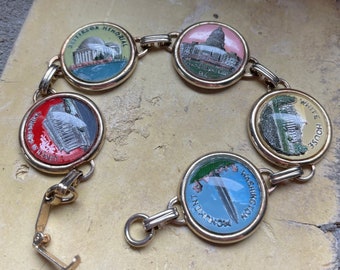 Bracelet souvenir touristique vintage de Washington D.C. - Milieu du siècle