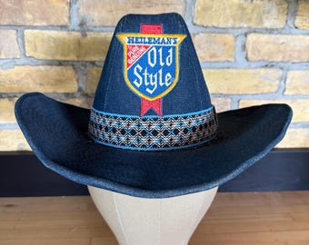 Vintage Denim Western Hat Size 7 1/8 - Etsy display picture 1