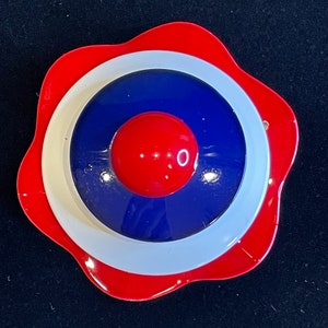 Vintage Patriotic Red, White, and Blue Brooch - MCM Americana