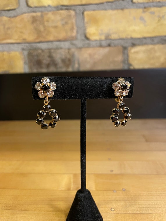 Vintage Rhinestone Drop Dangle Screwback Earrings… - image 10