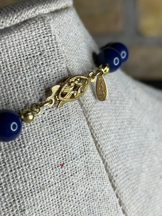 Vintage Napier Blue Beaded Necklace and Coordinat… - image 9