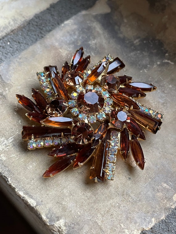 Verified Juliana D & E Smoky Topaz Rhinestone and… - image 1