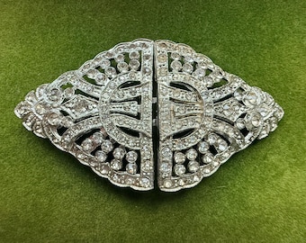 Antique Nurse’s Belt Buckle from Early 1900’s - Pot Metal and Rhinestones