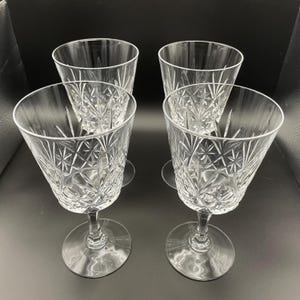 Vintage Crystal Stemware Set of 4 - Cristal D’Arques Durand Chantilly Taille Beaugency Water Glasses - Excellent Condition!