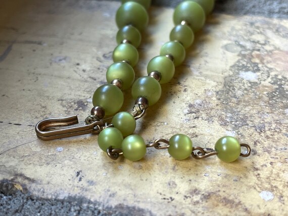 Vintage Olive Green Moonglow and Yellow Bead Chok… - image 6
