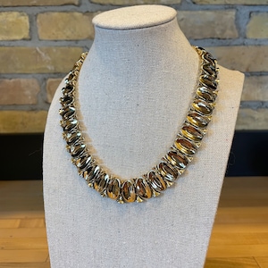 Collier ras de cou doré vintage signé Lisner - Réglable
