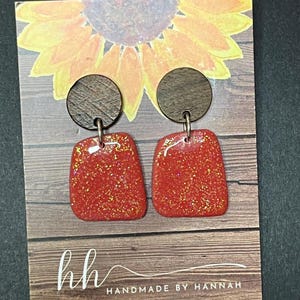 Pink glittery earrings