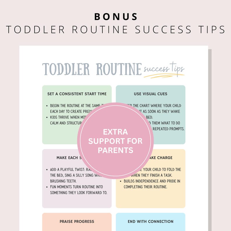 Daily Routine Chart Printable for Kids Dinosaur Morning Bedtime ...