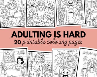 Páginas para colorear divertidas para adultos, para mamás, regalo para mamá estresada, libro para colorear con humor sobre los fracasos de la adultez, para mujeres, mejor amiga, mamá, regalo de autocuidado.