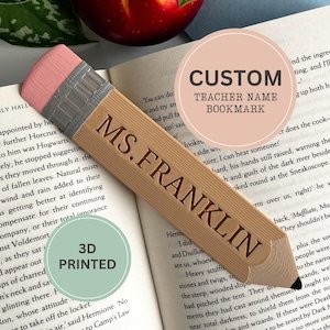 Custom teacher name crayon bookmark personalized back to school gift 3d printed teacher appreciation gift classroom supplies teacher present