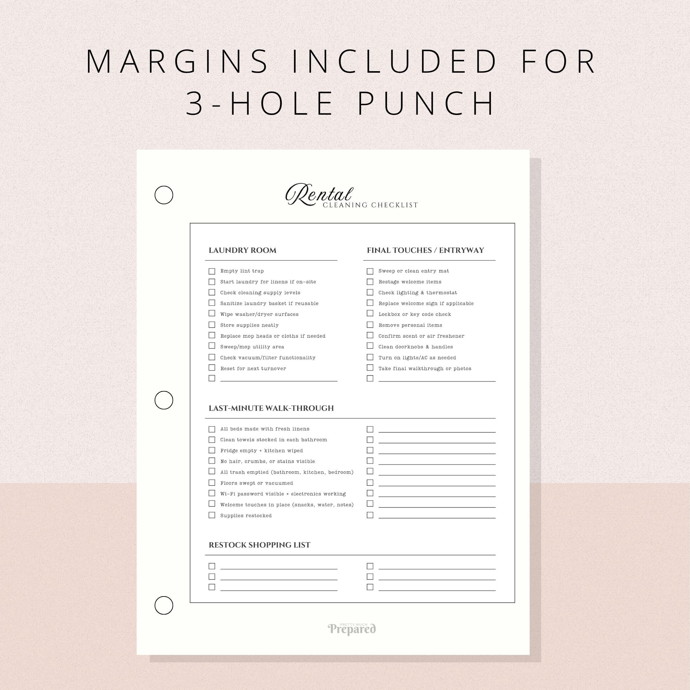 Turn Checklist.pdf Rental Cleaning Checklist Printable Editable Short Term Rental Turnover ...
