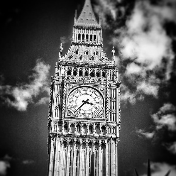 Noir impression of Big Ben Clock