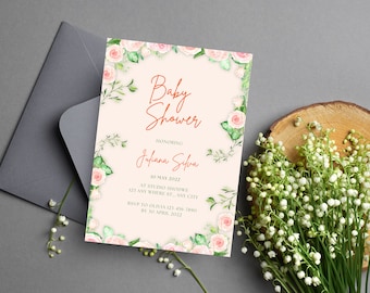 Baby shower invite | invitations | baby shower | invitation template | baby shower invite | printable invitation | editable on canva