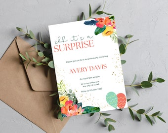 Birthday invites | birthday invitation | invitation templates | canva template | electronic invite | birthday party | canva editables
