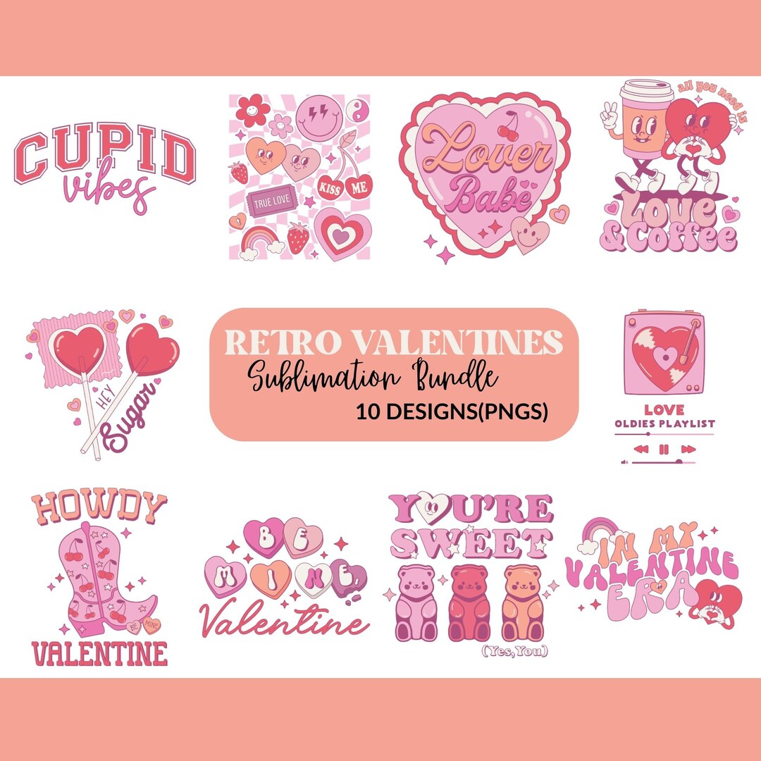 Valentine Png Bundle, Retro Valentine Png, Valentine Quotes Png, Xoxo ...