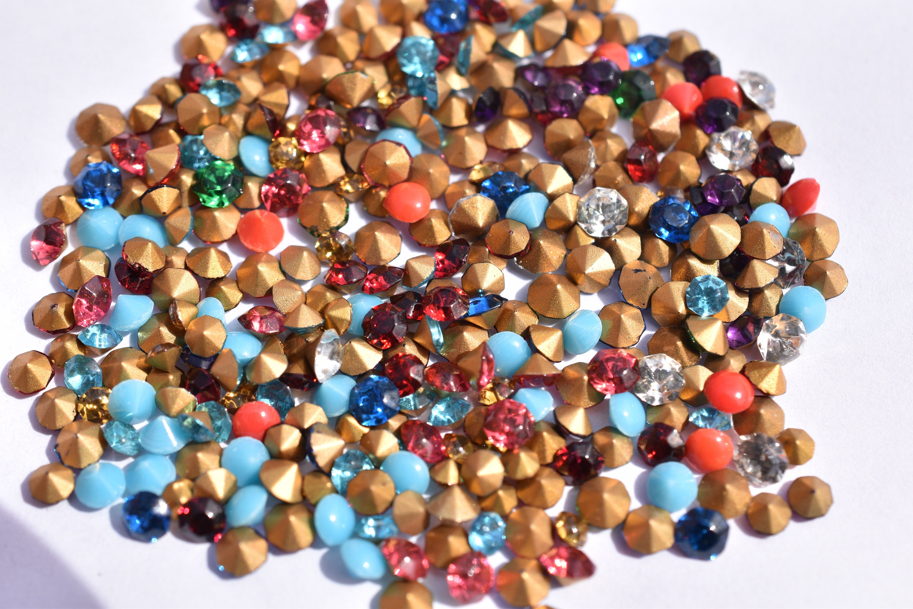 Swarovski SS5 Flatback Rhinestones Mix Colors or Colors AB Colorways  Assorted 144 Pieces Nail Art CHOOSE COLORWAY 