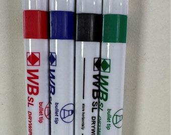 Pack Of 4 WB Dry Wipe Markers Bullet Tip Available In Packs Of 1/2/3