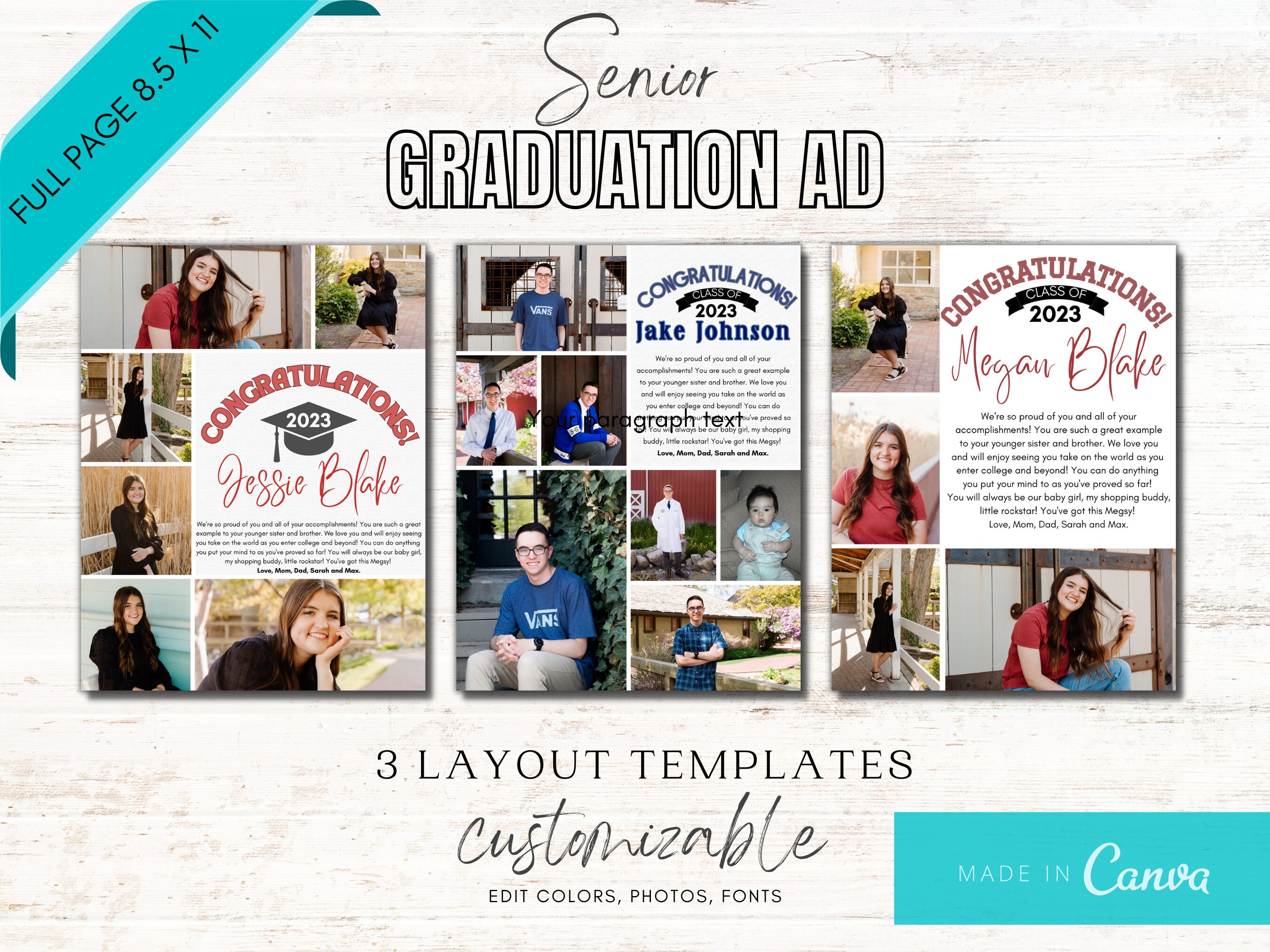 Senior Yearbook Ad 2023 Full Page Senior Yearbook Ad 2023 Canva