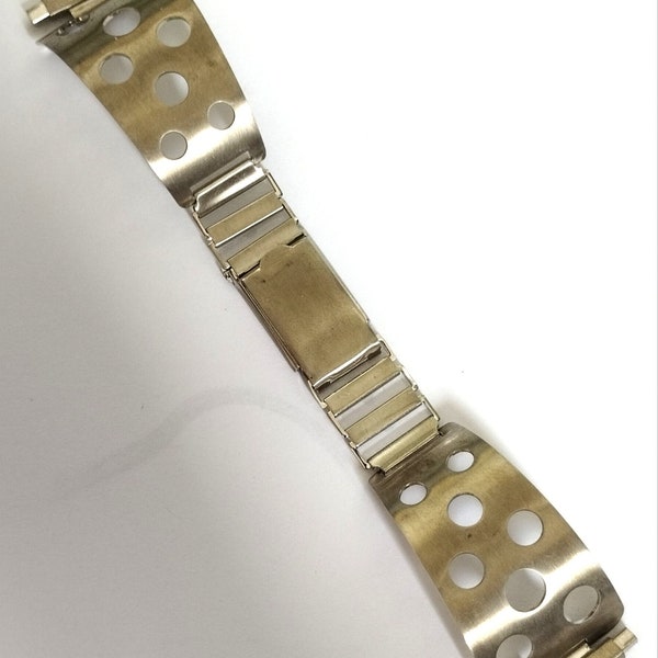 bracelet montre acier type rallye vintage réglable de 18mm à 22mm