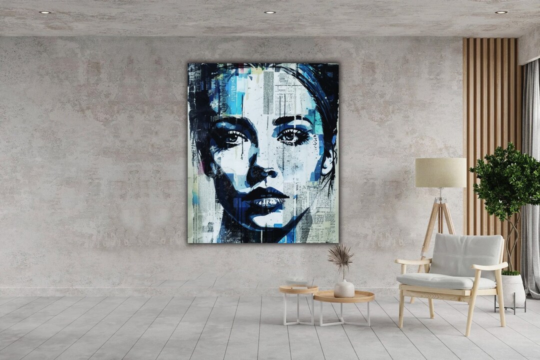 Woman Face Wall Art Woman Face Abstract Woman Art Woman Etsy