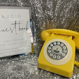 Audio Guestbook Phone Wedding Recorder a great addition to any special occasion Wedding Guestbook Yellow