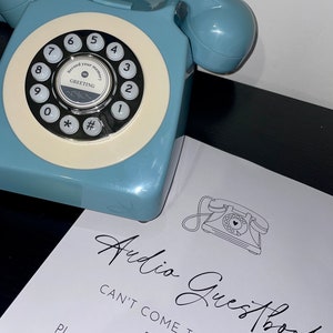 Retro Audio Guestbook Telephone 5 colours great addition to any special occasion UK & Europe Shipping