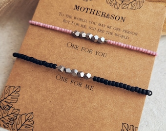 Mother and Son Bracelet Set, Matching Bracelet for Mom and Son