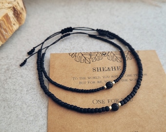 Couples Bracelet set, Matching bracelet for him and her, long distance gift, Couple matching gift, Matching beaded bracelet, She and he gift