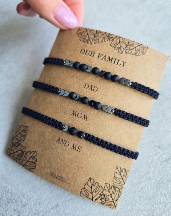 Family Bracelet Set, Matching Bracelet for Parents and Child