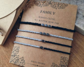 Family bracelet set, Matching bracelet for parents and children, Matching gift for family, Family reunion, Daddy Mommy gift, Set for four