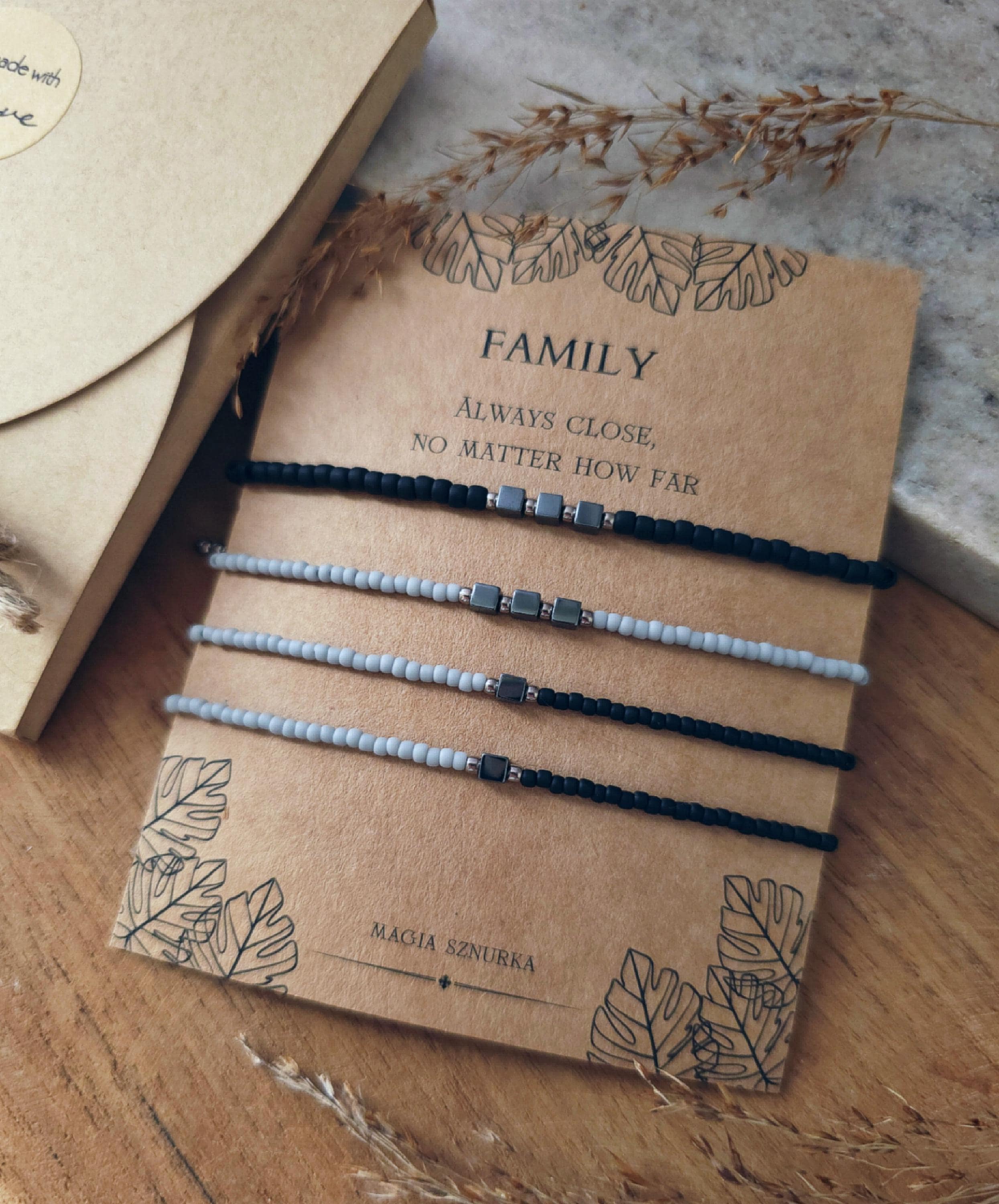 Family bracelet set, Matching bracelet for parents and children, Matching gift for family, Family reunion, Daddy Mommy gift, Set for four