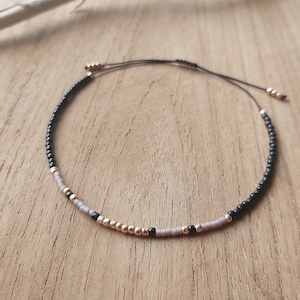 Delicate bracelet for woman, Miyuki toho seed bead armband, Handmade jewelry bracelet , Minimalist cord bracelet with tiny beads