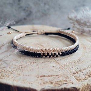 Couple Bracelet Set Minimalist Macrame Couple Armband With Toho Beads Matching Bracelet for Him and Her Couple Matching Gift She He Gift Etsy