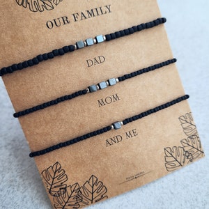 Gift for Family, Family matching bracelet set, Matching gift Mother father son daughter, Long distance present, Christmas present for family