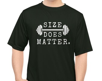 Size Matters Gym Pump Cover Funny T-shirt
