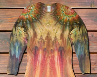 Mandala Melt Long Sleeve Tie Dye - Fall Vibes Autumn Colors - Custom Made-to-Order Tee Shirt