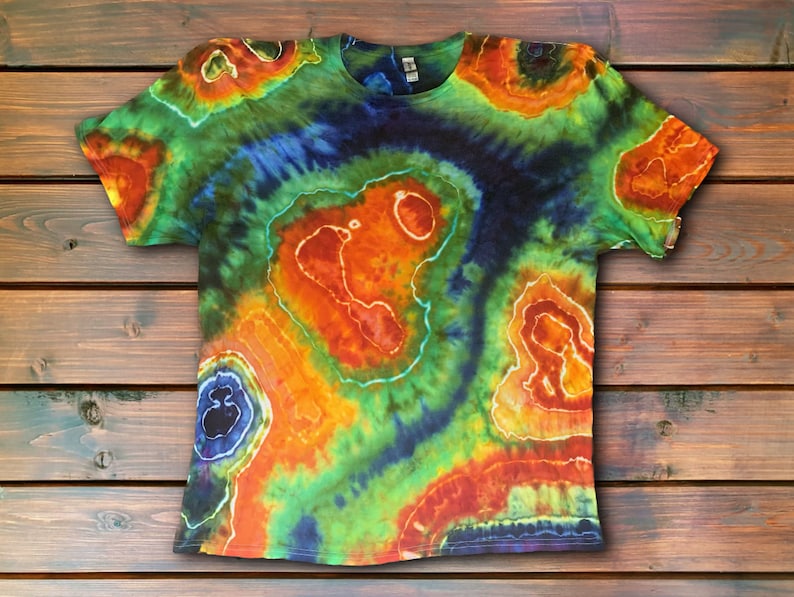 Colorful Geodes Tie Dye T Shirt Handmade & Customizable Unique Vibrant Tee Shirt image 3