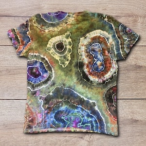 Earth Tone Geode Tie Dye T Shirt Handmade & Customizable Unique Tee Shirt Rock Pattern image 3