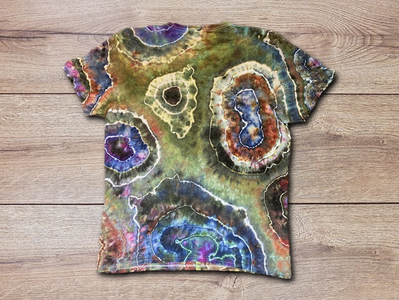 Earth Tone Geode Tie Dye T Shirt Handmade & Customizable Unique Tee Shirt Rock Pattern image 3