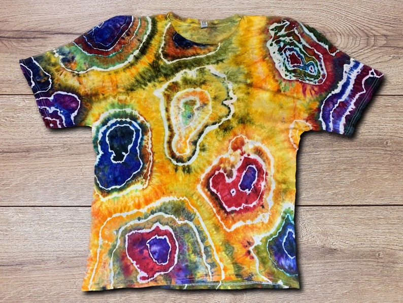 Colorful Geodes Tie Dye T Shirt Handmade & Customizable Unique Vibrant Tee Shirt image 5