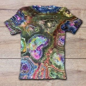 Earth Tone Geode Tie Dye T Shirt Handmade & Customizable Unique Tee Shirt Rock Pattern image 7