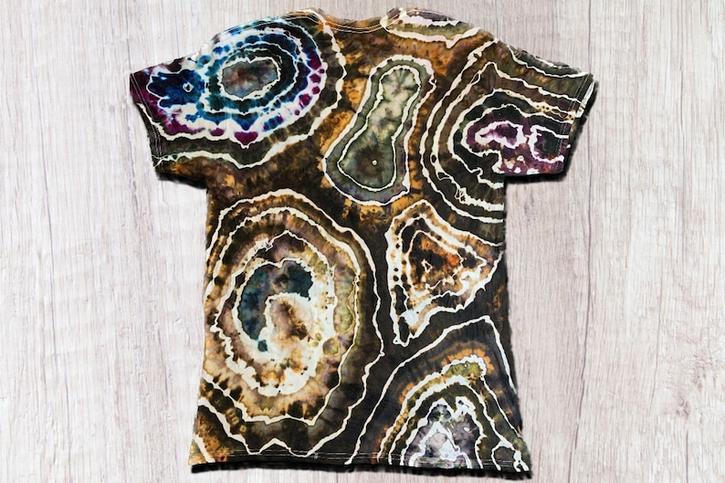Earth Tone Geode Tie Dye T Shirt Handmade & Customizable Unique Tee Shirt Rock Pattern image 5