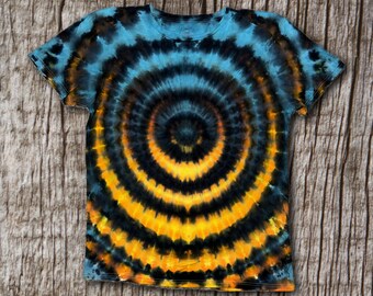 T-shirt tie-dye bicolore effet ondulé - Fait main et personnalisable - T-shirt unique