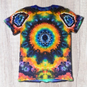 Rainbow Mandala Mindscape Tie Dye T Shirt Handmade & Customizable Unique Tee Shirt image 2