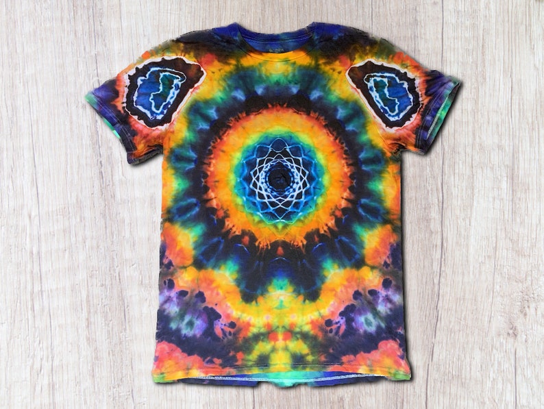 Rainbow Mandala Mindscape Tie Dye T Shirt Handmade & Customizable Unique Tee Shirt image 2