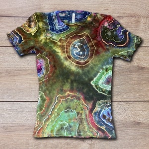 Earth Tone Geode Tie Dye T Shirt Handmade & Customizable Unique Tee Shirt Rock Pattern image 6